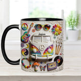 Love Hope Peace - Personalized Hippie Accent Mug & Coaster