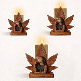Cannabis Enthusiast - Personalized Weed Custom Shape Wooden Candle Holder