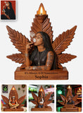 Cannabis Enthusiast - Personalized Weed Custom Shape Wooden Candle Holder