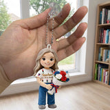 Teaching Is a Work Of Heart - Personalized Teacher Plush Keychain