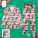 Custom Photo Pajamas Christmas - Family gift for anyone, dog lover, cat lover - Personalized Button Down Pajamas