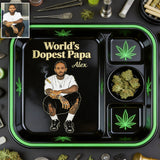 Custom Rolling Tray From Any Photo, Gift For World's Dopest Dad - Personalized Weed Catch-All Tray