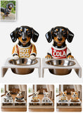Dinner & Drinks Pet Food And Water Bowl - Personalized Dog Pet Feeder