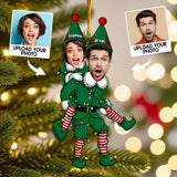 Playful Elf - Personalized Couple Transparent Ornament