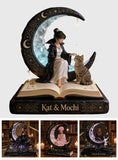 The Witch, Her Crystal, Her Cat, And Her Spell Book - Personalized Witch Custom Shaped Acrylic Plaque