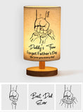 Daddy's Team - Personalized Father Table Lamp with Wood Base