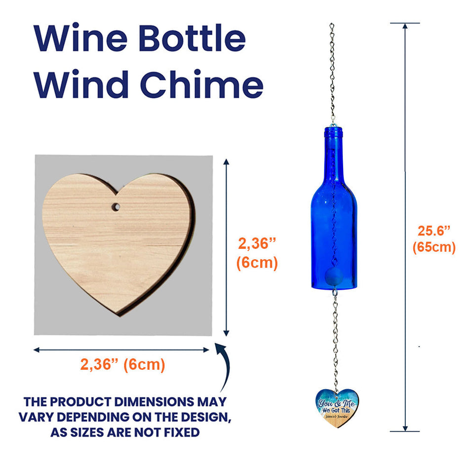 We Got This - Personalized Turtle Wine Bottle Wind Chime