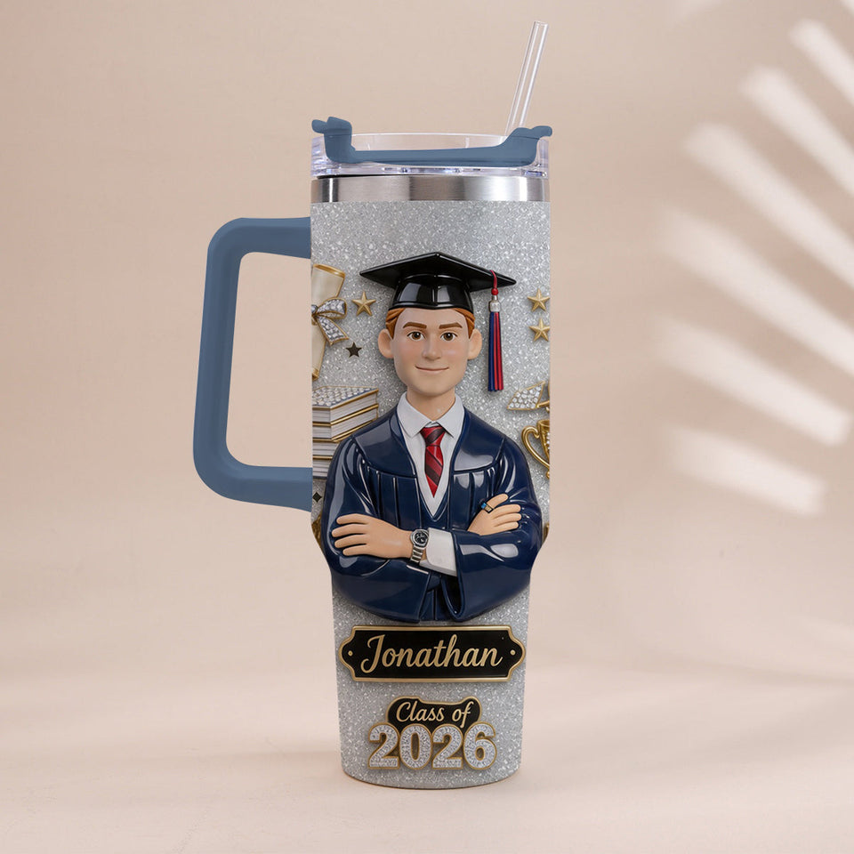 Graduation Girl - Personalized Graduation Tumbler With Handle