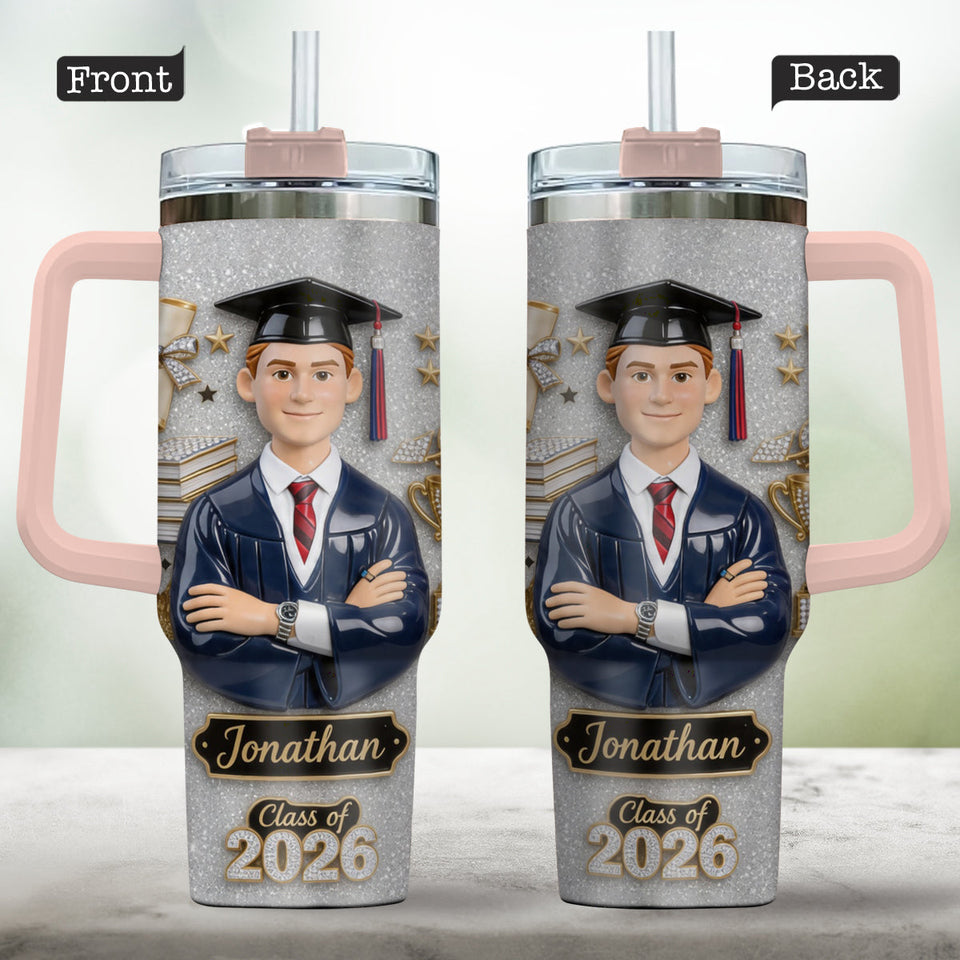 Graduation Girl - Personalized Graduation Tumbler With Handle