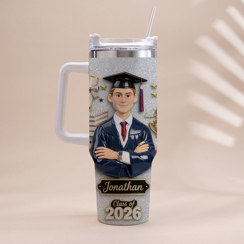 Graduation Girl - Personalized Graduation Tumbler With Handle