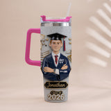 Graduation Girl - Personalized Graduation Tumbler With Handle