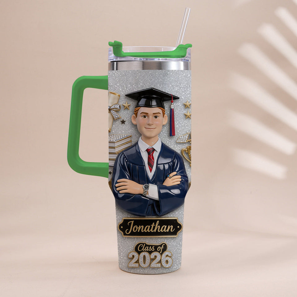 Graduation Girl - Personalized Graduation Tumbler With Handle