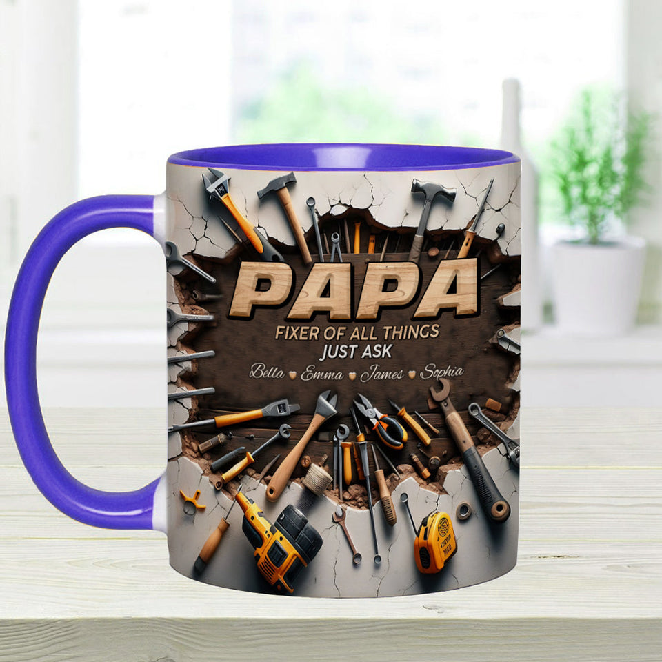 Best Dad/ PaPa Ever - Personalized Father Accent Mug