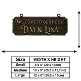 Dragon Couple Welcome Sign - Personalized Dragon Wooden Wall Mount Sign
