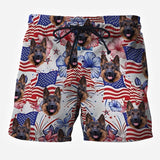 Patriotic Dog - Personalized Dog Hawaiian Shirt & Men Shorts