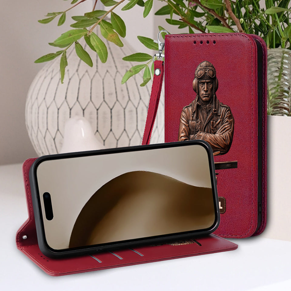 The Sky Is Not The Limit - Personalized Pilot Wallet Phone Case With Strap