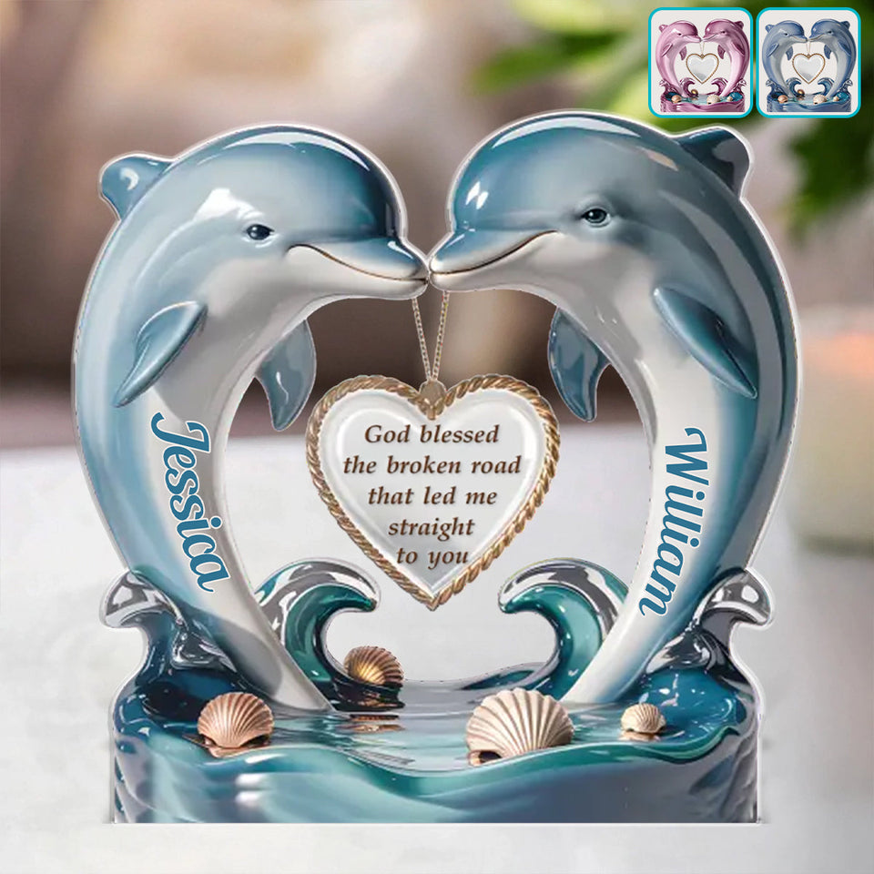 From One Heart To Another, Always - Personalized Couple Custom Shaped Acrylic Plaque