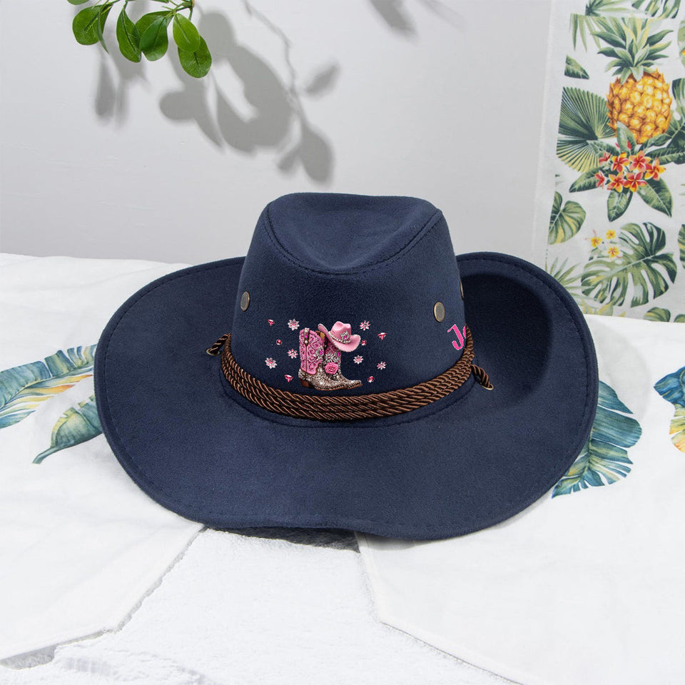 Cowgirl Stay Wild - Personalized Cowgirl Wide Brim Cowboy Hat