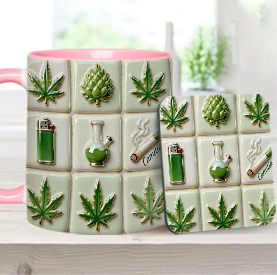 Green Magic Leaf - Personalized Weed Accent Mug