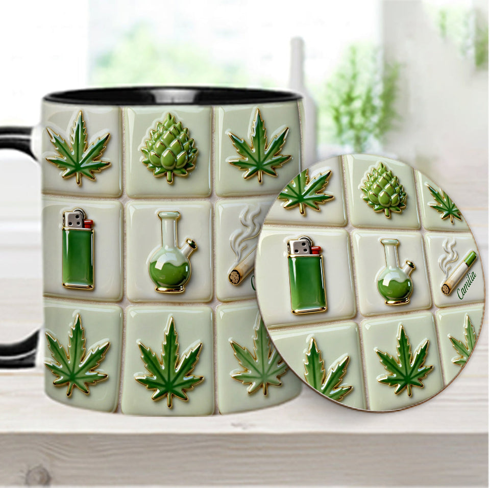 Green Magic Leaf - Personalized Weed Accent Mug