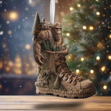 Into The Wood - Personalized Hiking Shaped Christmas Stocking