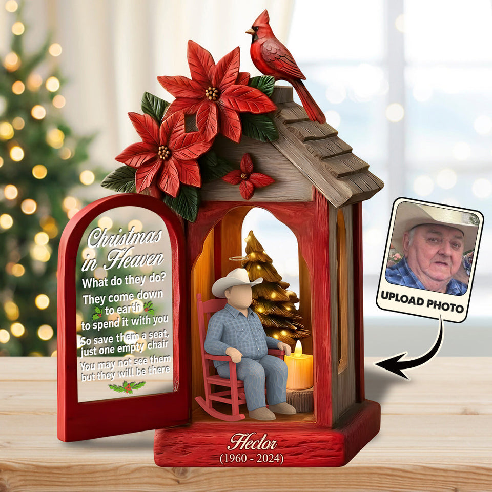 Noël au paradis - Plaque commémorative personnalisée en acrylique de forme personnalisée