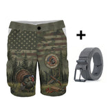 American Gobbler Hunter - Personalized Hunting Cargo Shorts With Belt