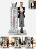 Your Title, Your Desk - Custom Executive Pen Holder Sculpture - Personalized Colleague Acrylic Pot