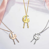 Mom I Love You To The Moon And Back - Personalized Mother Necklace with Charms