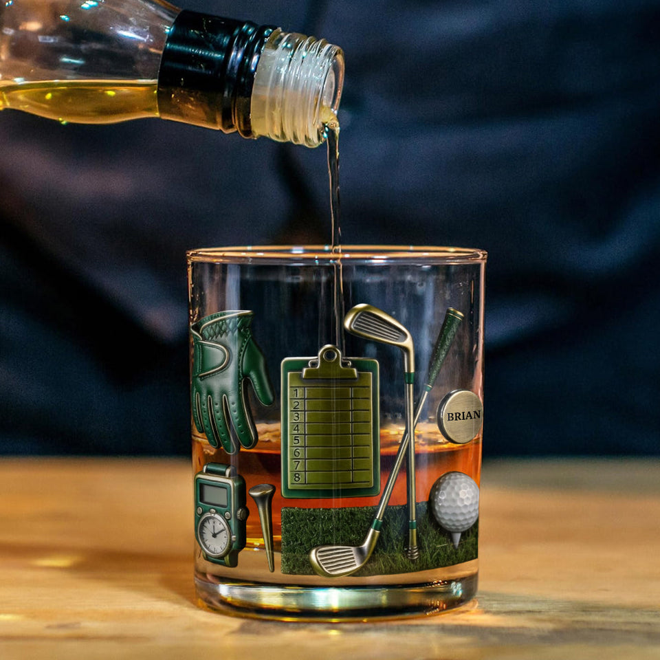 Golf is A Good Walk Spoiled - Personalized Golf Whiskey Decanter Set