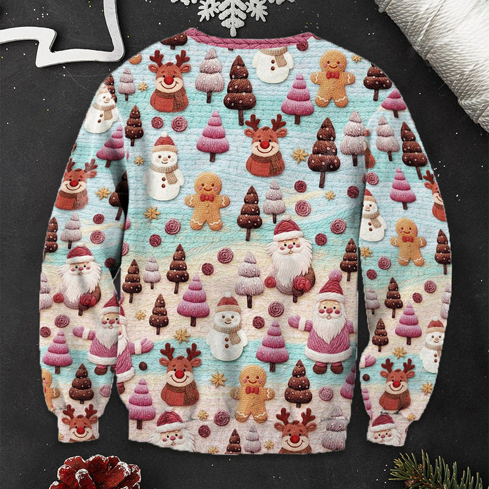 Merry Christmas Santa Cartoon Characters - Personalized Christmas Ugly Sweater