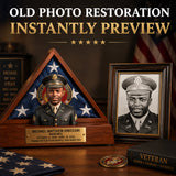 Old Photo Restroration, Memorial Veteran - Personalized Veteran Custom Shaped Wood Plaque