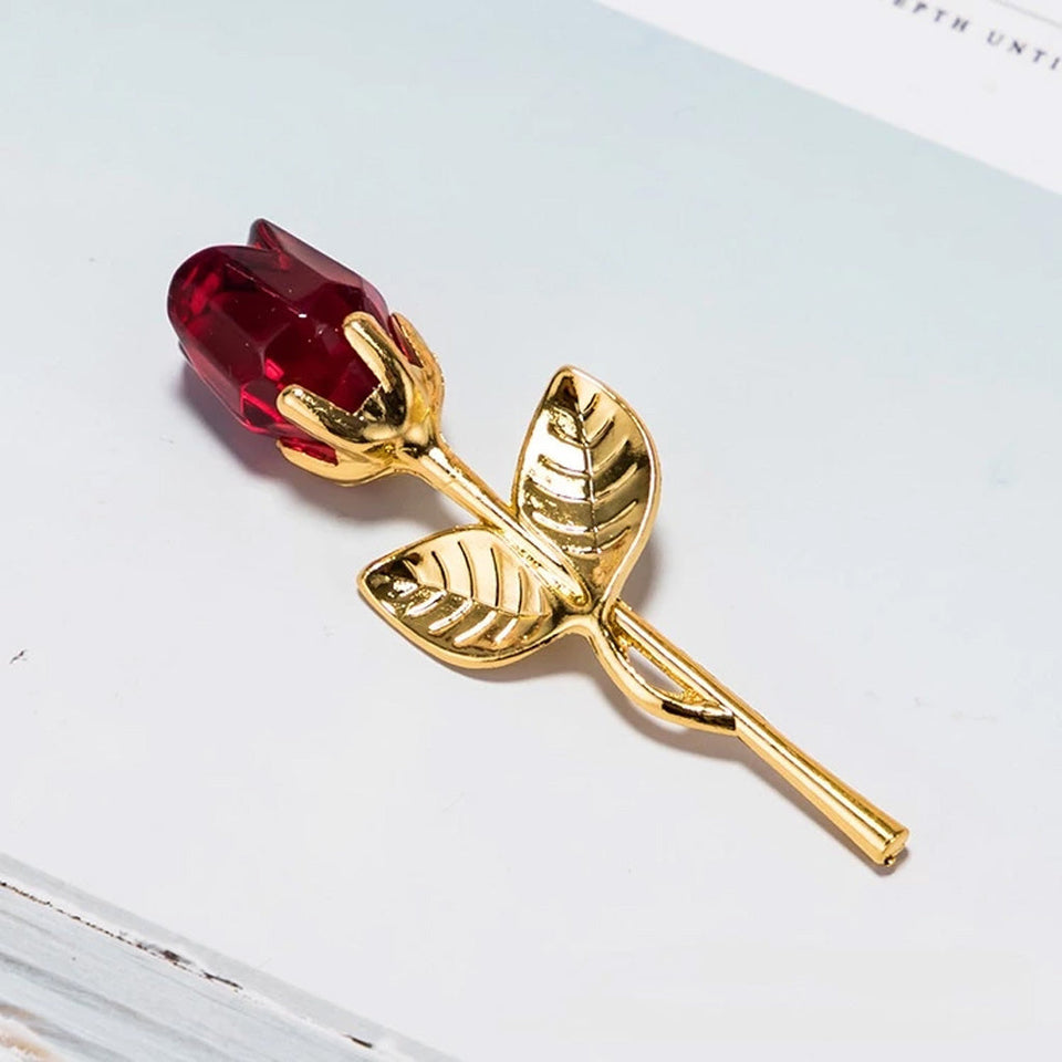 Eternal Love Metal Crystal Rose