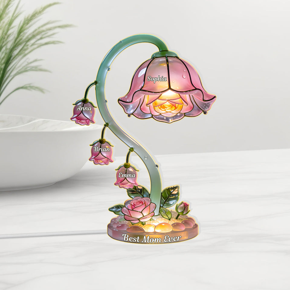 Beautiful Garden Gift For Mom, Grandma - Personalized Mother Acrylic LED Night Light