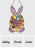 Easter Bunny Decorative Door Sign - Personalized Easter Day LED Light Acrylic Sign