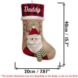 Holiday Vibes Santa Reindeer Elf Bear Snowman - Personalized Family Shaped Christmas Stocking