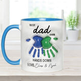 Hands Down Best Dad Ever - Personalized Father Accent Mug