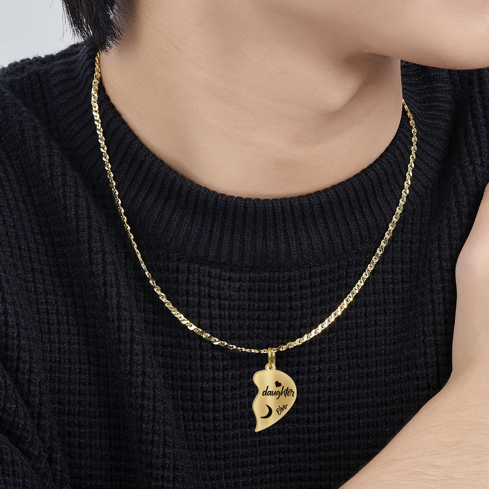 I Love You - Personalized Mother Matching Pendant Necklace