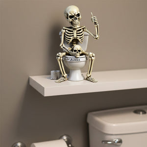 Funny Skull Toilet Bucket - Personalized Skull Custom Shaped Acrylic Plaque