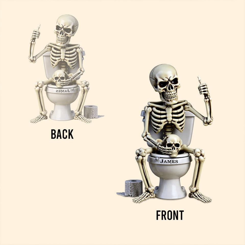 Funny Skull Toilet Bucket - Personalized Skull Custom Shaped Acrylic Plaque