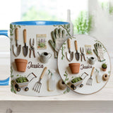 Love Gardening - Personalized Gardening Accent Mug & Coaster