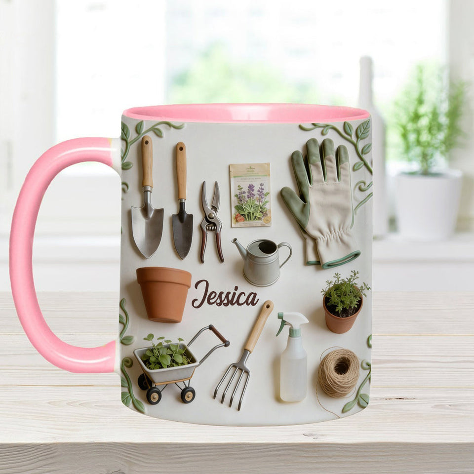 Love Gardening - Personalized Gardening Accent Mug & Coaster