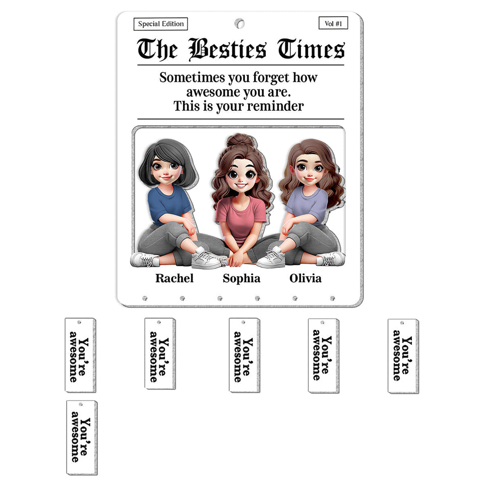 Tear-off Tabs Flyer - Personalized Bestie Ornament With Charm