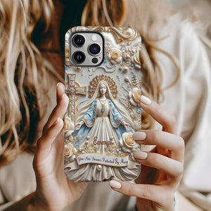 Tu es protégé(e) à jamais par Marie - Coque de téléphone personnalisée avec texte chrétien intégral