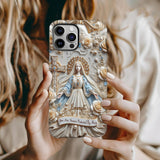 Tu es protégé(e) à jamais par Marie - Coque de téléphone personnalisée avec texte chrétien intégral