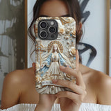 Tu es protégé(e) à jamais par Marie - Coque de téléphone personnalisée avec texte chrétien intégral