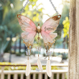 Beautiful Vintage Butterfly - Personalized Butterfly Window Hanging Suncatcher Ornament