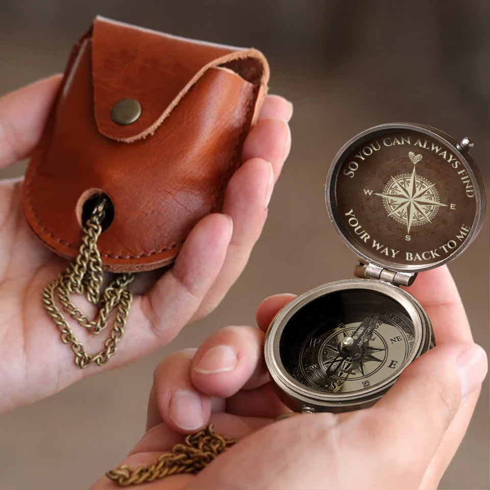 You Can Always Find Your Way Back To Me - Personalized Couple Compass