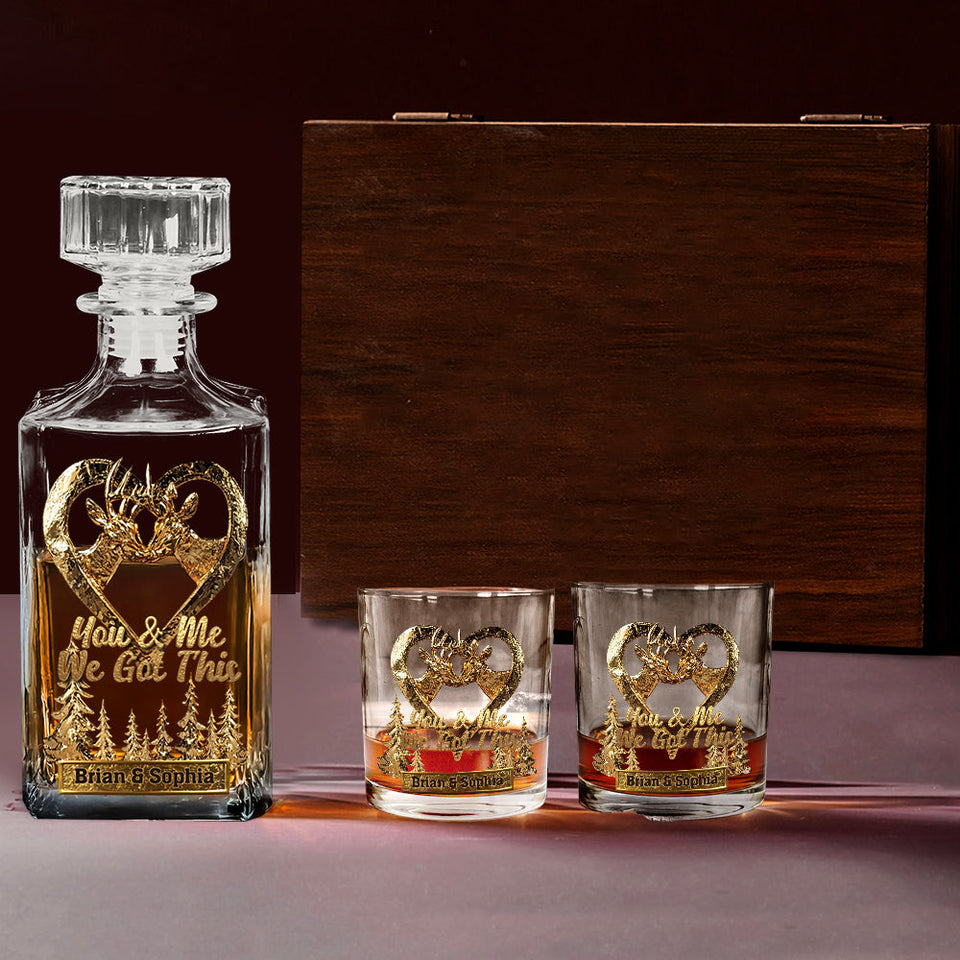 You & Me We Got This - Personalized Hunting Whiskey Glass