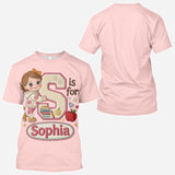 Custom Back To School Initial Shirt For Kids - Personalized Kid All Over Shirt
